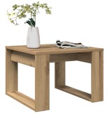 VidaXL Bijzettafel 50x50x35 cm bewerkt hout artisanaal eikenkleurig