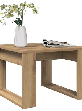 VidaXL Bijzettafel 50x50x35 cm bewerkt hout artisanaal eikenkleurig