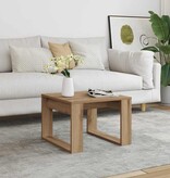 VidaXL Bijzettafel 50x50x35 cm bewerkt hout artisanaal eikenkleurig