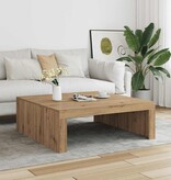 VidaXL Salontafel 100x100x35 cm bewerkt hout artisanaal eikenkleurig