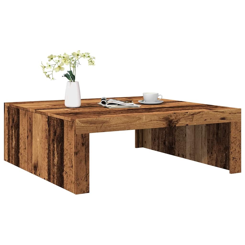 VidaXL Salontafel 100x100x35 cm bewerkt hout oude houtkleurig