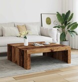 VidaXL Salontafel 100x100x35 cm bewerkt hout oude houtkleurig