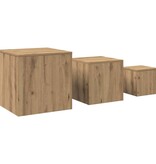 VidaXL Bijzettafels 3 st bewerkt hout artisanaal eikenkleur