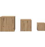 VidaXL Bijzettafels 3 st bewerkt hout artisanaal eikenkleur