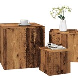 VidaXL Bijzettafels 3 st bewerkt hout oud houtkleurig