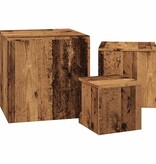 VidaXL Bijzettafels 3 st bewerkt hout oud houtkleurig