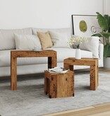 VidaXL 3-delige Tafeltjesset bewerkt hout oud houtkleurig