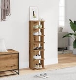 VidaXL Schoenenkast 28x27x102 cm bewerkt hout artisanaal eikenkleurig