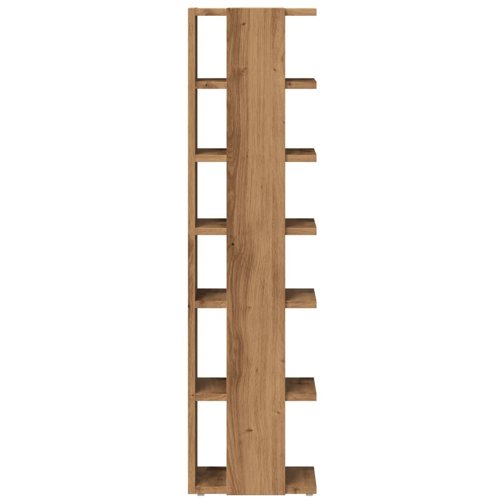 VidaXL Schoenenkast 28x27x102 cm bewerkt hout artisanaal eikenkleurig