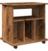 VidaXL Rolkast 60x45x60 cm bewerkt hout oud houtkleurig