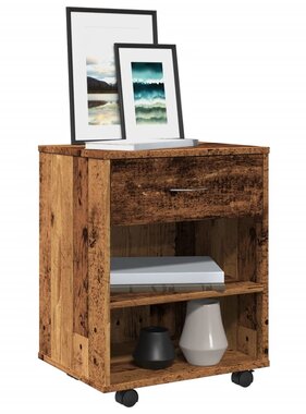 VidaXL Rolkast 46x36x59 cm bewerkt hout oud houtkleurig