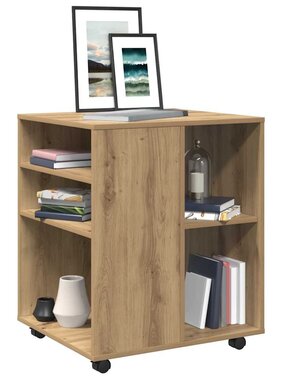 VidaXL Rolkast 60x53x72 cm bewerkt hout artisanaal eikenkleurig