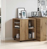 VidaXL Rolkast 60x53x72 cm bewerkt hout artisanaal eikenkleurig