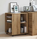 VidaXL Rolkast 60x53x72 cm bewerkt hout artisanaal eikenkleurig