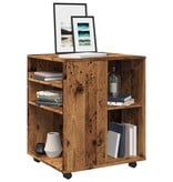 VidaXL Rolkast 60x53x72 cm bewerkt hout oud houtkleurig