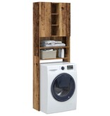 VidaXL Wasmachinekast 64x25,5x190 cm oud houtkleurig