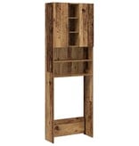 VidaXL Wasmachinekast 64x25,5x190 cm oud houtkleurig
