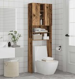 VidaXL Wasmachinekast 64x25,5x190 cm oud houtkleurig