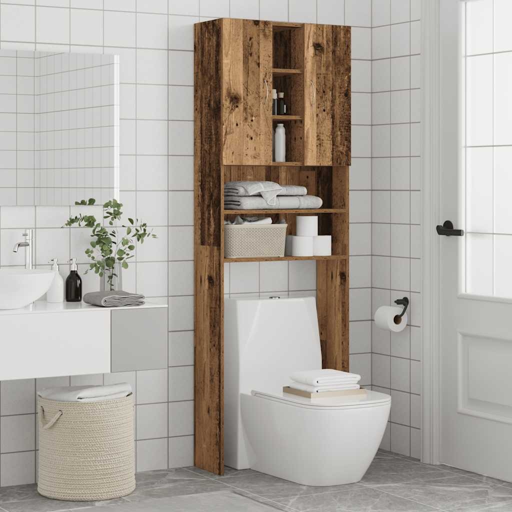 VidaXL Wasmachinekast 64x25,5x190 cm oud houtkleurig