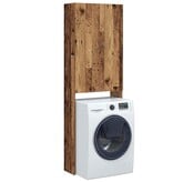 VidaXL Wasmachinekast 64x25,5x190 cm oud houtkleurig