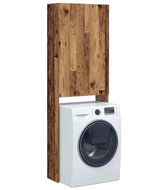 VidaXL Wasmachinekast 64x25,5x190 cm oud houtkleurig