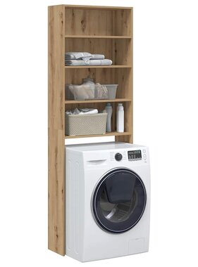 VidaXL Wasmachinekast 64x24x190 cm artisanaal eikenkleur