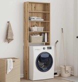 VidaXL Wasmachinekast 64x24x190 cm artisanaal eikenkleur