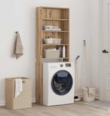 VidaXL Wasmachinekast 64x24x190 cm artisanaal eikenkleur