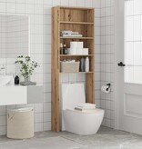 VidaXL Wasmachinekast 64x24x190 cm artisanaal eikenkleur