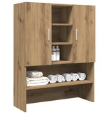 VidaXL Wasmachinekast 70,5x25,5x90 cm artisanaal eikenkleur