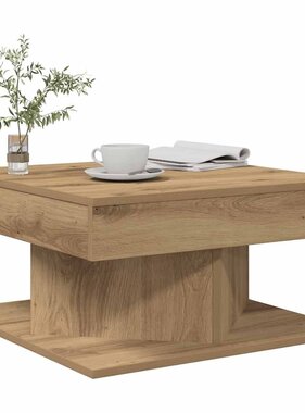 VidaXL Salontafel 55x55x30 cm bewerkt hout artisanaal eikenkleurig