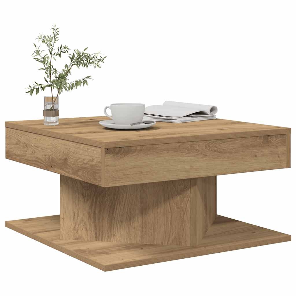 VidaXL Salontafel 55x55x30 cm bewerkt hout artisanaal eikenkleurig