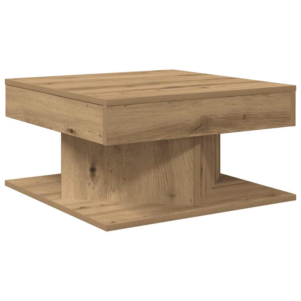 VidaXL Salontafel 55x55x30 cm bewerkt hout artisanaal eikenkleurig