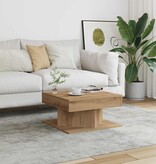 VidaXL Salontafel 55x55x30 cm bewerkt hout artisanaal eikenkleurig