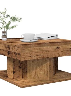 VidaXL Salontafel 55x55x30 cm bewerkt hout oud houtkleurig