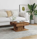 VidaXL Salontafel 55x55x30 cm bewerkt hout oud houtkleurig