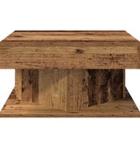 VidaXL Salontafel 55x55x30 cm bewerkt hout oud houtkleurig
