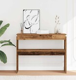 VidaXL Wandtafel 80x30x102 cm bewerkt hout oud houtkleurig