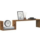 VidaXL Wandschappen 2 st 100x15x20 cm bewerkt hout oud houtkleurig