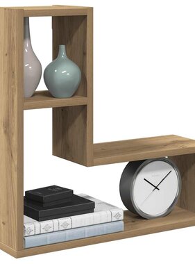 VidaXL Wandschappen kubus 2 st 50x15x50 cm hout artisanaal eiken