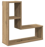 VidaXL Wandschappen kubus 2 st 50x15x50 cm hout artisanaal eiken