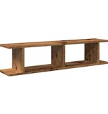 VidaXL Wandschappen 2 st 90x18x20 cm bewerkt hout oud houtkleurig