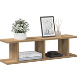 VidaXL Wandschappen 2 st 75x18x20cm bewerkt hout artisanaal eikenkleur