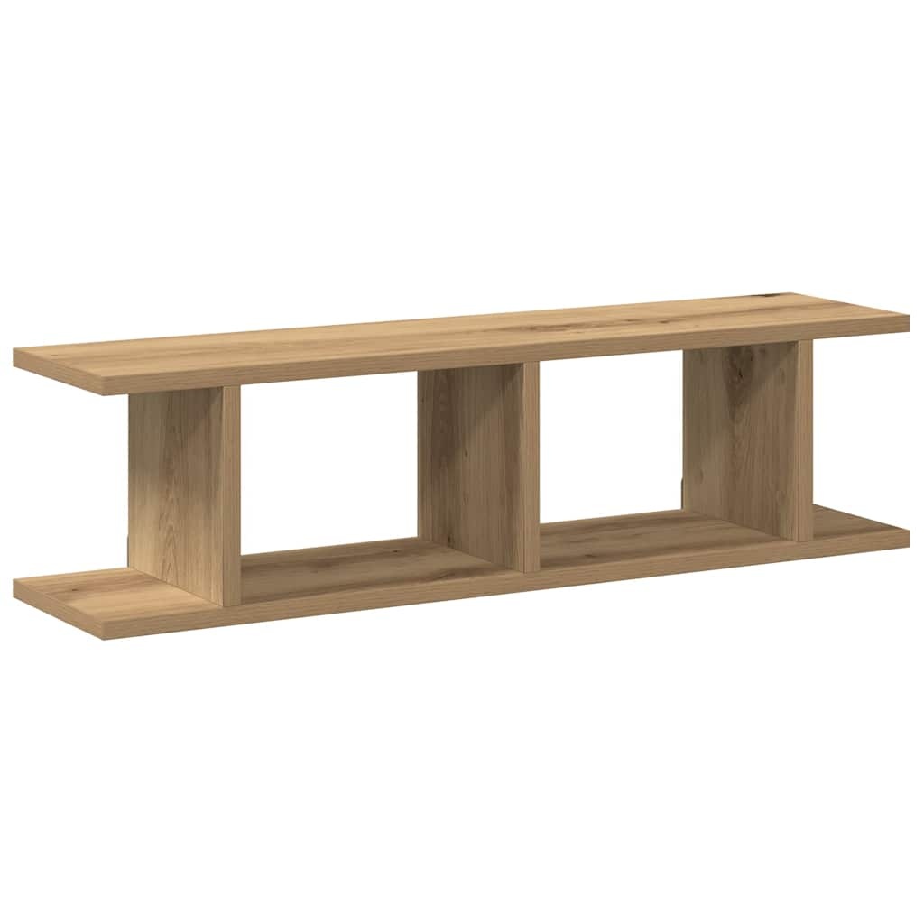 VidaXL Wandschappen 2 st 75x18x20cm bewerkt hout artisanaal eikenkleur
