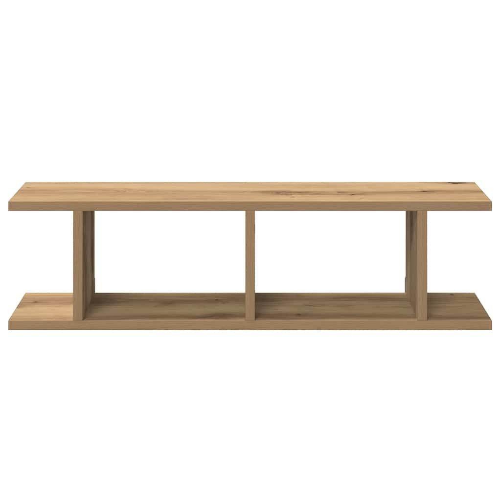 VidaXL Wandschappen 2 st 75x18x20cm bewerkt hout artisanaal eikenkleur