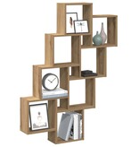 VidaXL Wandschap kubus 90x15x119,5 cm bewerkt hout artisanaal eiken