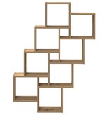 VidaXL Wandschap kubus 90x15x119,5 cm bewerkt hout artisanaal eiken