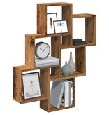 VidaXL Wandschap kubus 78x15x93 cm bewerkt hout oud houtkleurig