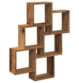 VidaXL Wandschap kubus 78x15x93 cm bewerkt hout oud houtkleurig