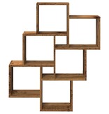 VidaXL Wandschap kubus 78x15x93 cm bewerkt hout oud houtkleurig